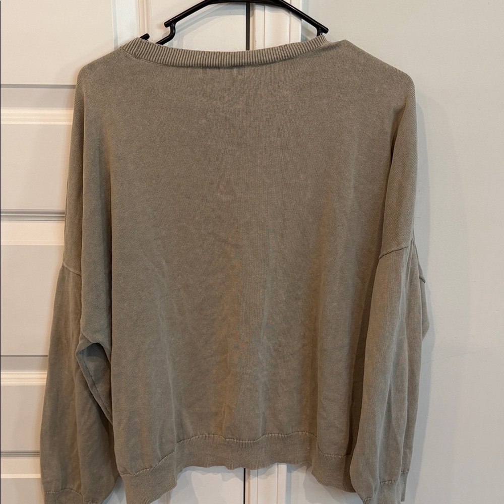 BAREFOOT DREAMS Sunbleached Crewneck Pullover In Beach Rock, size S - Picture 4 of 5